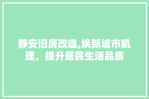 静安旧房改造,焕新城市肌理，提升居民生活品质