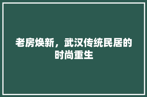 老房焕新，武汉传统民居的时尚重生