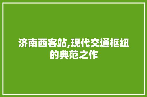 济南西客站,现代交通枢纽的典范之作