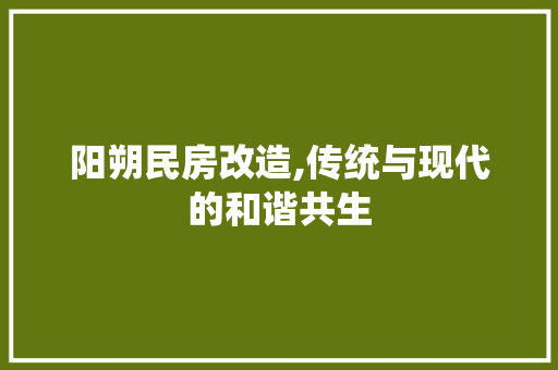 阳朔民房改造,传统与现代的和谐共生