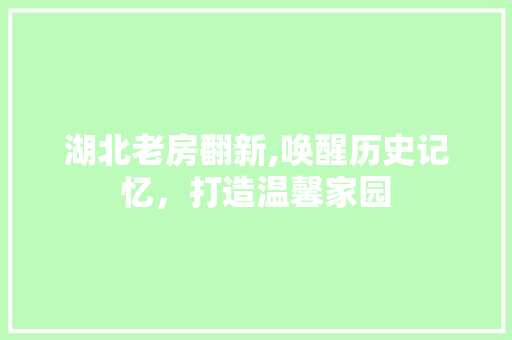 湖北老房翻新,唤醒历史记忆，打造温馨家园