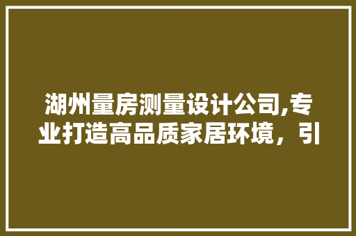 湖州量房测量设计公司,专业打造高品质家居环境，引领设计潮流