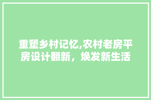 重塑乡村记忆,农村老房平房设计翻新，焕发新生活