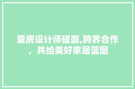 量房设计师碰面,跨界合作，共绘美好家居蓝图