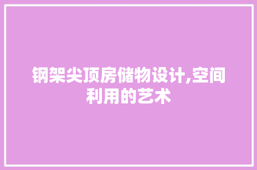钢架尖顶房储物设计,空间利用的艺术