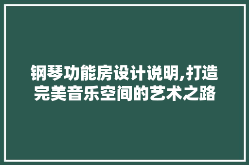 钢琴功能房设计说明,打造完美音乐空间的艺术之路