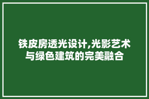 铁皮房透光设计,光影艺术与绿色建筑的完美融合