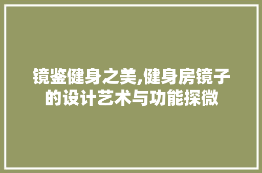 镜鉴健身之美,健身房镜子的设计艺术与功能探微