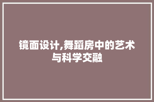 镜面设计,舞蹈房中的艺术与科学交融