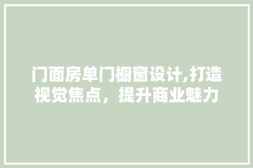 门面房单门橱窗设计,打造视觉焦点，提升商业魅力