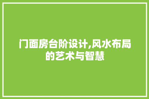 门面房台阶设计,风水布局的艺术与智慧