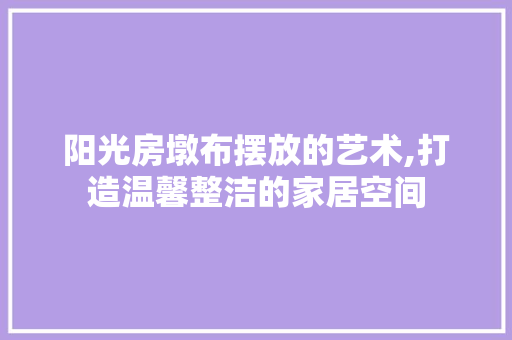 阳光房墩布摆放的艺术,打造温馨整洁的家居空间