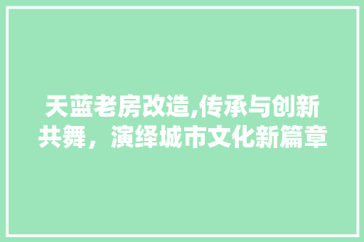 天蓝老房改造,传承与创新共舞，演绎城市文化新篇章