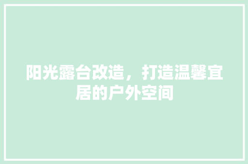 阳光露台改造，打造温馨宜居的户外空间