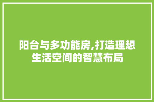 阳台与多功能房,打造理想生活空间的智慧布局