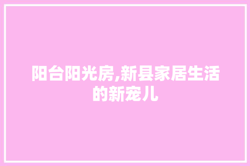 阳台阳光房,新县家居生活的新宠儿