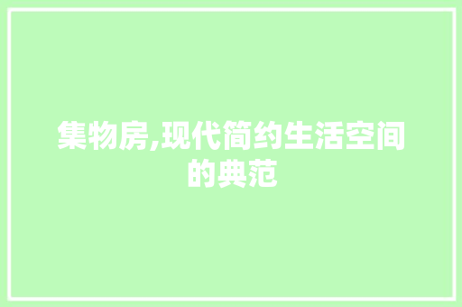集物房,现代简约生活空间的典范