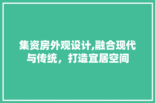 集资房外观设计,融合现代与传统，打造宜居空间