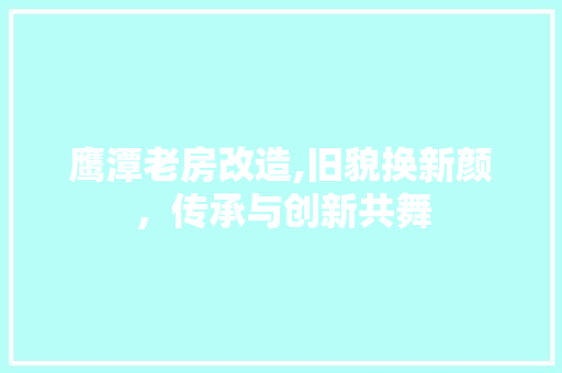 鹰潭老房改造,旧貌换新颜，传承与创新共舞