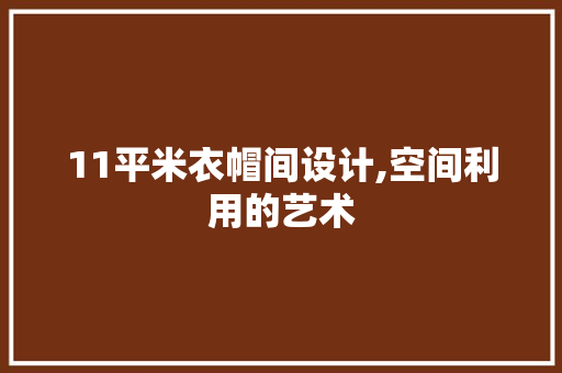 11平米衣帽间设计,空间利用的艺术