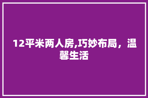 12平米两人房,巧妙布局，温馨生活