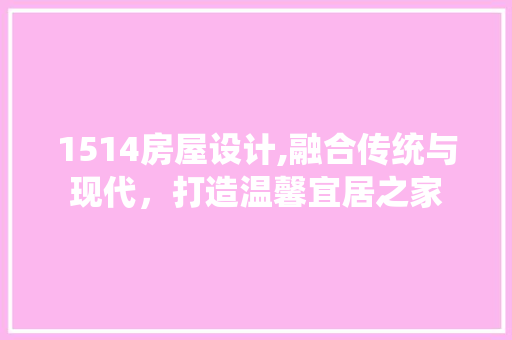 1514房屋设计,融合传统与现代，打造温馨宜居之家