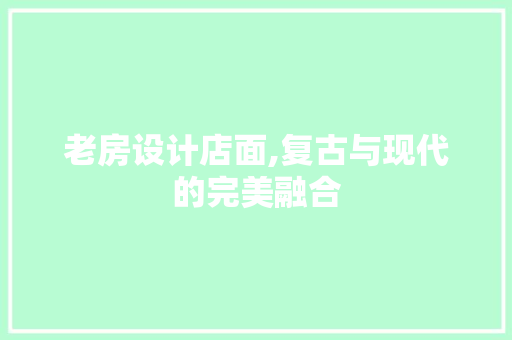 老房设计店面,复古与现代的完美融合