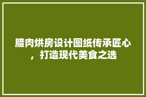 腊肉烘房设计图纸传承匠心，打造现代美食之选