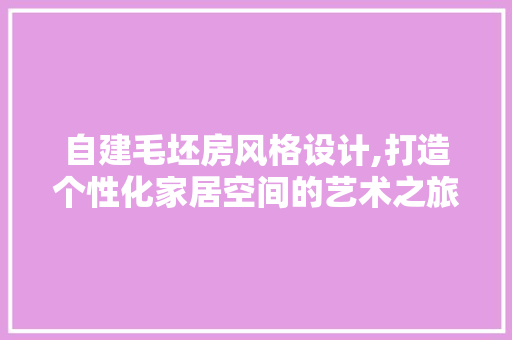 自建毛坯房风格设计,打造个性化家居空间的艺术之旅