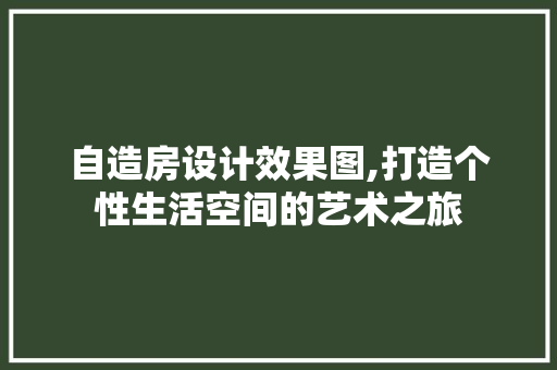 自造房设计效果图,打造个性生活空间的艺术之旅