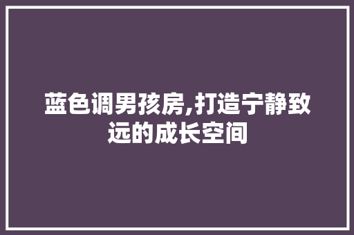 蓝色调男孩房,打造宁静致远的成长空间