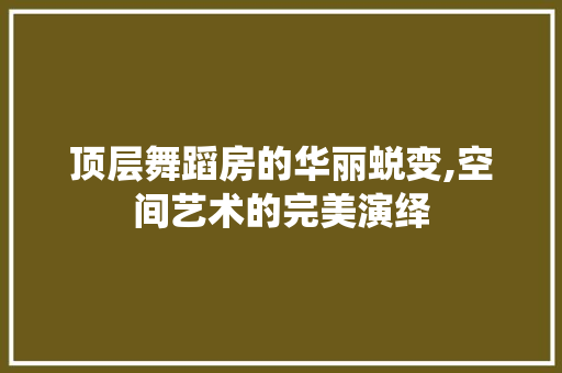 顶层舞蹈房的华丽蜕变,空间艺术的完美演绎