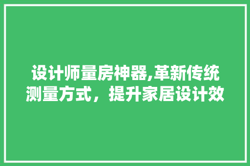 设计师量房神器,革新传统测量方式，提升家居设计效率
