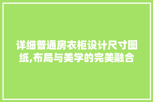 详细普通房衣柜设计尺寸图纸,布局与美学的完美融合
