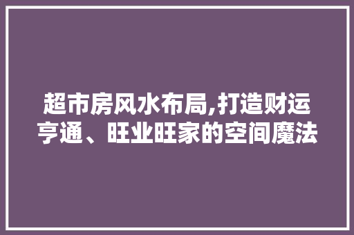 超市房风水布局,打造财运亨通、旺业旺家的空间魔法