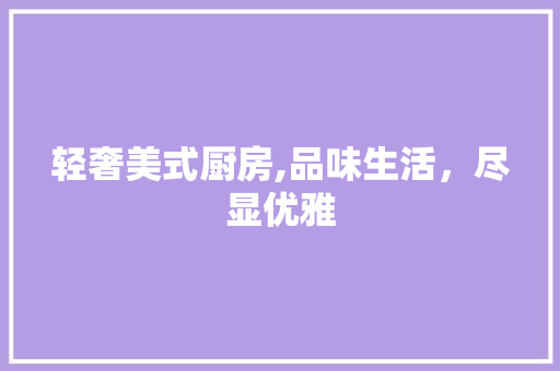 轻奢美式厨房,品味生活，尽显优雅