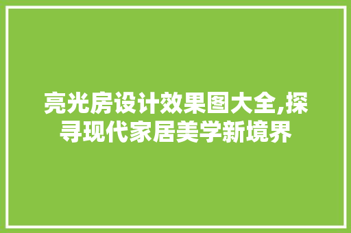 亮光房设计效果图大全,探寻现代家居美学新境界
