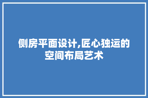 侧房平面设计,匠心独运的空间布局艺术