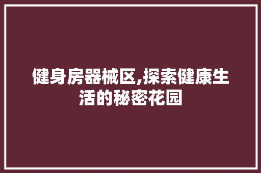 健身房器械区,探索健康生活的秘密花园