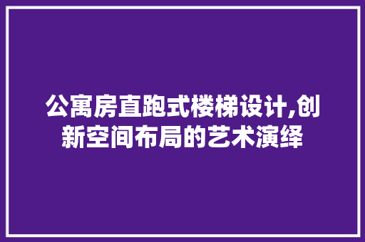 公寓房直跑式楼梯设计,创新空间布局的艺术演绎