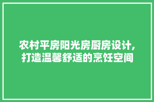 农村平房阳光房厨房设计,打造温馨舒适的烹饪空间
