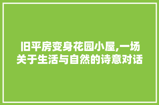 旧平房变身花园小屋,一场关于生活与自然的诗意对话