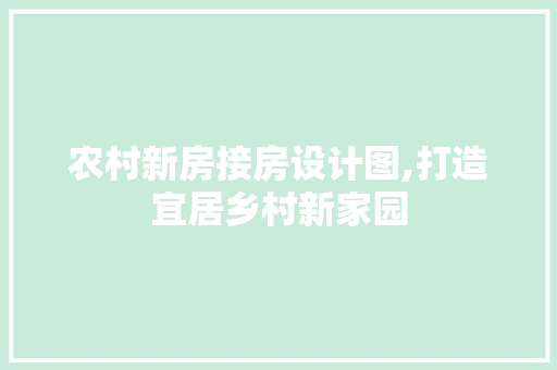 农村新房接房设计图,打造宜居乡村新家园