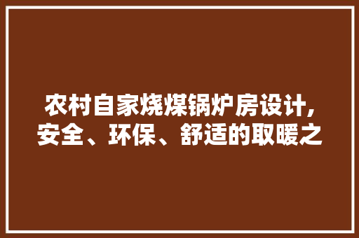 农村自家烧煤锅炉房设计,安全、环保、舒适的取暖之路