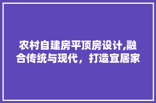 农村自建房平顶房设计,融合传统与现代，打造宜居家园