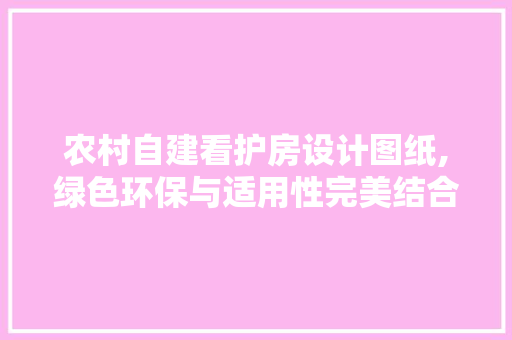 农村自建看护房设计图纸,绿色环保与适用性完美结合