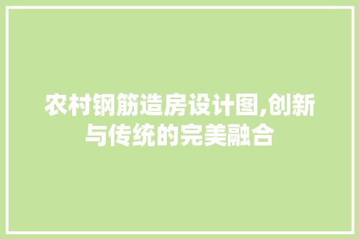 农村钢筋造房设计图,创新与传统的完美融合