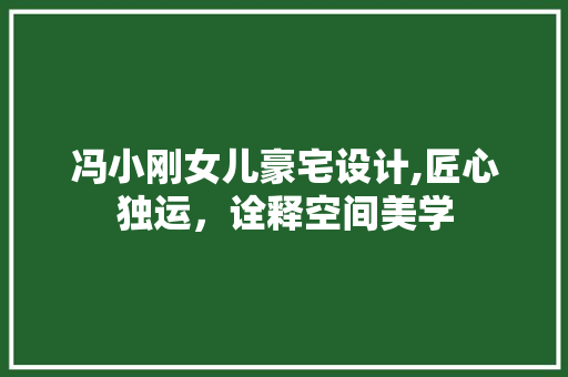 冯小刚女儿豪宅设计,匠心独运，诠释空间美学