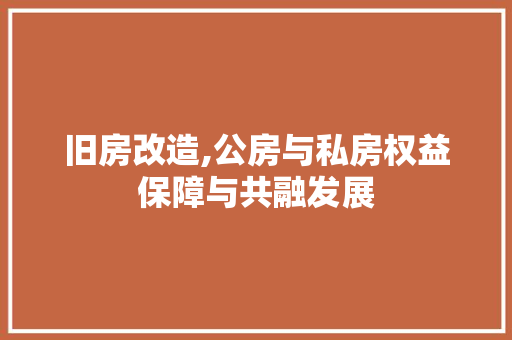 旧房改造,公房与私房权益保障与共融发展