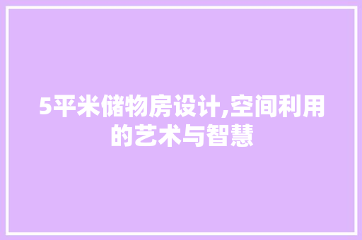5平米储物房设计,空间利用的艺术与智慧